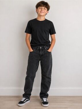Levi’s 502 Boys Regular Taper Boys Jeans – Black Washed, Size 16 28w 28L